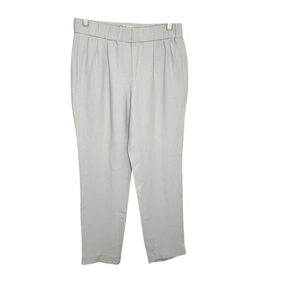 Brunello Cucinelli Pants Womens 6 Gray Silk Blend Pleated Cropped Made in Italy